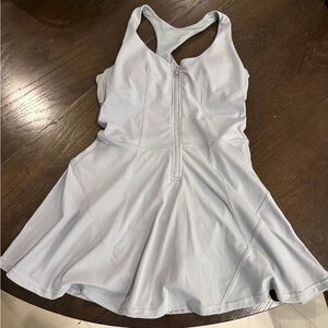 Pop flex Light Gray small Athletic Dress with Zipper and built in shorts